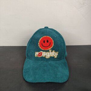 Boyee Corduroy Naughty Hat‎ Cap Snap Back Turquoise Smiley Face